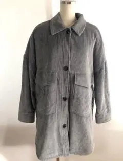 ZARA ザラ　コーデュロイ　ボア　ジャケット　 コート　 長袖　グレーゆったり