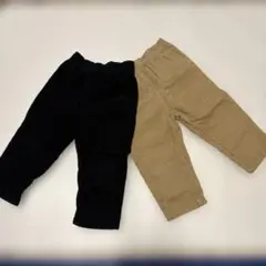 美品！コーデュロイパンツセット 80サイズ 黒 ベージュ