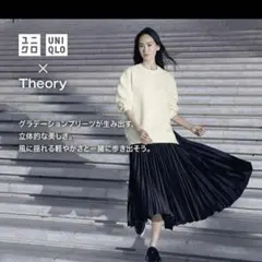 ユニクロ×Theory プリーツラップスカート黒　M
