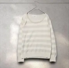 【グローブ】（S） ベージュボーダーニット／フェイクパール×ラメ／トップス