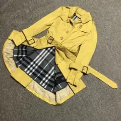 超美品 バーバリー ブラック レーベル トレンチコート マスタード イエロー M