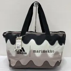 ○104 アディダス　マリメッコ　コラボ　ボストンバッグ 2way ベージュ　黒