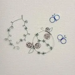 Y9★ワイヤーアート　ウォールデコ　ハンドメイド　壁掛けインテリア　蝶々