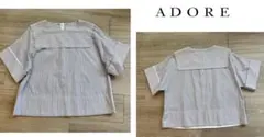 ADORE ブラウス ビジュー シフォン 半袖 ゆったり フォーマル フレア 