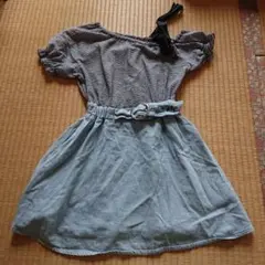 値下げ⭐︎アルジー140チェックデニムワンピース