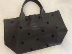 【美品】NUR ヌール トートバッグ ハンドバッグ 星柄 ブラック