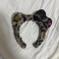 キティーヒョウ柄カチューシャ リボン付き