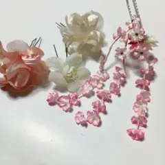 和装髪飾り 4点セット 花飾り