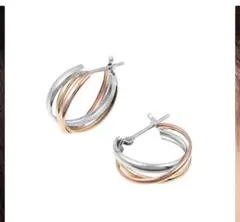 ジュエリーツツミ　K10 フープピアス　スリーカラー