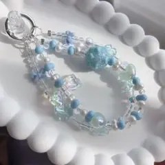 ブルーカラー　スマホストラップ