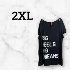 【2XL】黒 Tシャツ BIG HEELS BIG DREAMS
