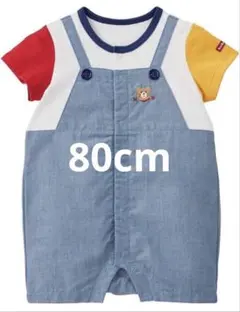 美品 ミキハウス(ホットビスケッツ)のロンパース MIKIHOUSE 80