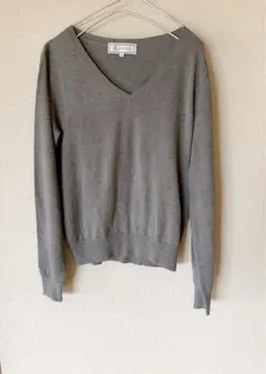 ロペピクニックＶネックグレー ニットサマーセーター　サイズ38