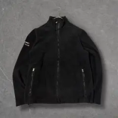 00s LANDS END 企業ロゴフリース　裾ドローコード　ブラック