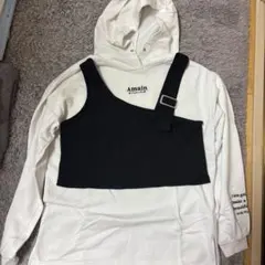 ピンクラテ パーカー 白 M