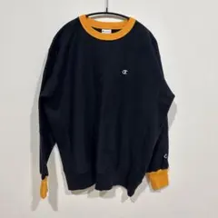 Champion Reverse Weave トレーナー L ネイビー/オレンジ