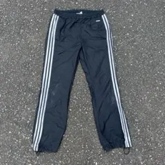 00s adidas トラックパンツ ブラック ラメ3本線　国旗タグ M