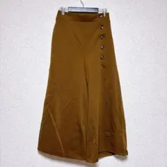 [美品] キュロットパンツ　ガウチョパンツ　焦茶　秋服　Mサイズ　サイドボタン
