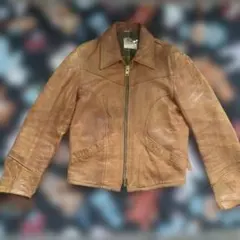 vintageレザージャケット TALONジップ　ブラウン グランジ USAのサムネイル