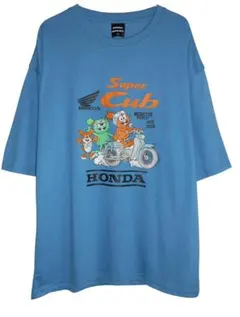 Honda ホンダ スーパーカブ キャラクター Tシャツ (メンズLL ブルー)のサムネイル
