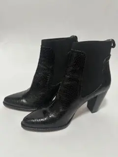 【ZARA BASIC】サイドゴア ショートブーツ ブラック 24cm