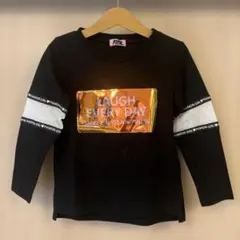 キッズ 長袖 カットソー 110〜120 ブラック トップス 女の子