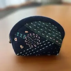 ハンドメイド パッチワーク 刺し子 ミニポーチ