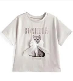 GRL キャットプリントリボンロゴ刺繍Tシャツ[pm592a]