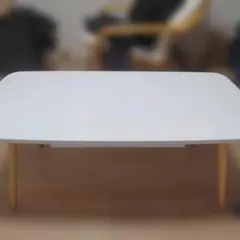 【直接受け渡し可能】ホワイト長方形テーブル（イエロー脚）