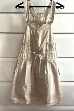 axes femmeベージュ ミニワンピースジャンパースカートフェアリーコア