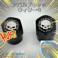 ハーレー　エアバルブ　キャップ　カスタム　ドレスアップ　ウィリーG ブラックのサムネイル