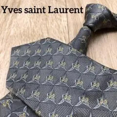 ✨極美品✨Yves saint Laurent ネクタイ 植物 刺繍 紺 シルク - メルカリ