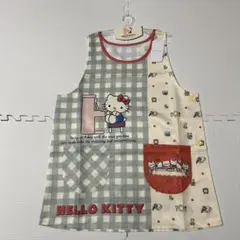 ハローキティ　グレー　サンリオキャラクター保育士エプロン　フリーサイズ