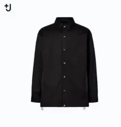 UNIQLO+j スーピマコットンオーバーサイズシャツブルゾン　ブラック　M