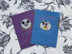 ディズニー レトロミッキー A5クリアファイル 3ポケット 2枚セット