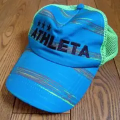 ATHLETA ストライプキャップ 青・緑　サッカー　ジュニア　帽子のサムネイル
