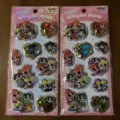 パワーパフガールズ スパンコールパーティー　シャカシャカ　シール　同柄２枚セット