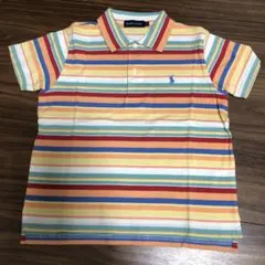 Ralph Lauren ストライプ ポロシャツ 110 オレンジ　イエロー系