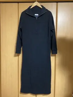 Beauty &youth ワンピース　スキッパー　ハーフジップ　マキシ丈　黒