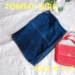 【TOMMY GIRL 】デニムタイトスカート 0/SSサイズ　ダブルファスナー