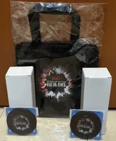 ワンオク-スーパードライ、グラスとコースター2個、バック1個セット