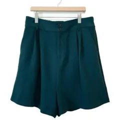 美品 PUNYUS ハイウエストショートパンツ ウエストゴム サイズ４ グリーン