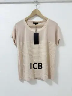 【新品タグ付き】ICB 半袖カットソー ピンクベージュ Tシャツのサムネイル