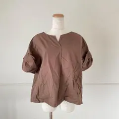 美品　AuieF ブラウス ブラウン 半袖 シャツ 38 M 春夏 バルーンのサムネイル