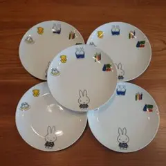 [希少]未使用箱付ミッフィー絵皿 2007年ローソン 5枚セット 直径19cm