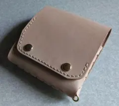 栃木レザーヌメ革★スマート・トラッカーウォレット　生成り★カード＆硬貨が沢山入る