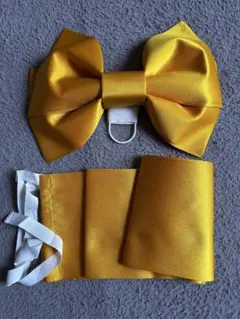 和装小物 結び帯セット　黄色 ゴールド