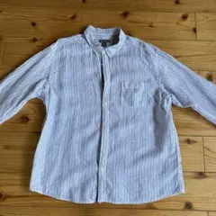 Eddie Bauer ストライプ 7分袖薄手シャツ XL