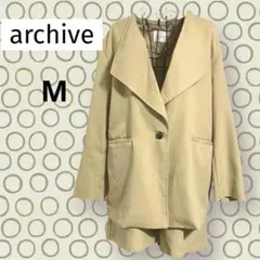 【archives】ベージュ オープンカラー セットアップ M