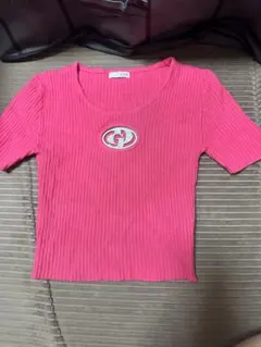 GYDA リブ半袖Tシャツ ピンク Fサイズのサムネイル
